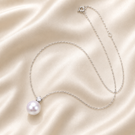 10mm Freshwater Pearl Pendant Necklace – 925 Sterling Silver