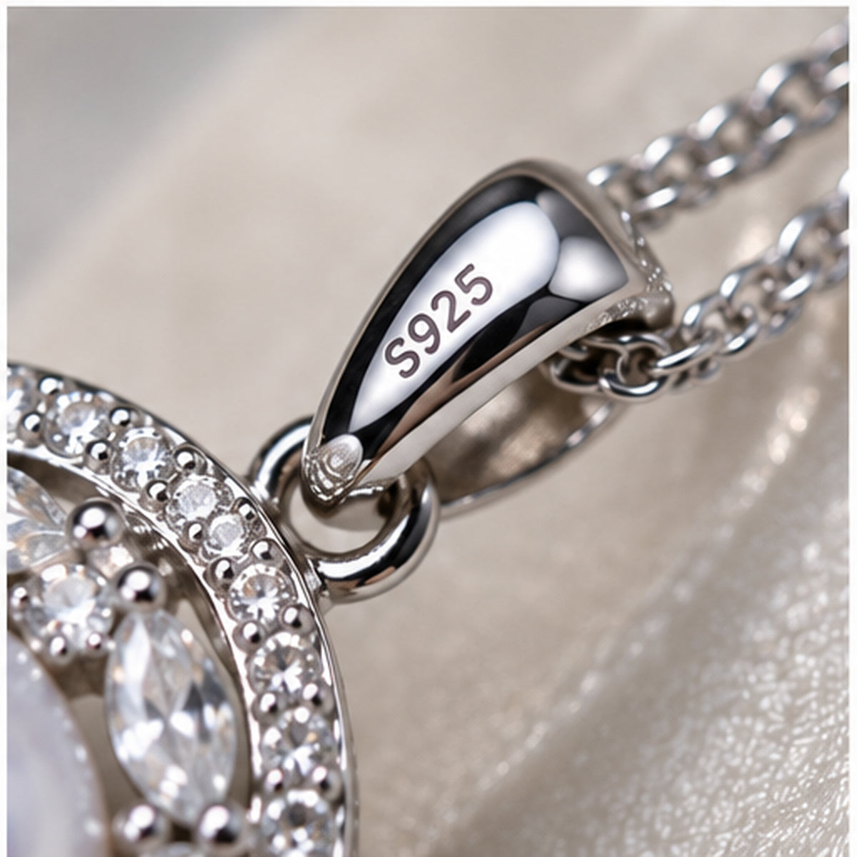 Luminous Freshwater Pearl Pendant Necklace – 925 Sterling Silver Woven Chain