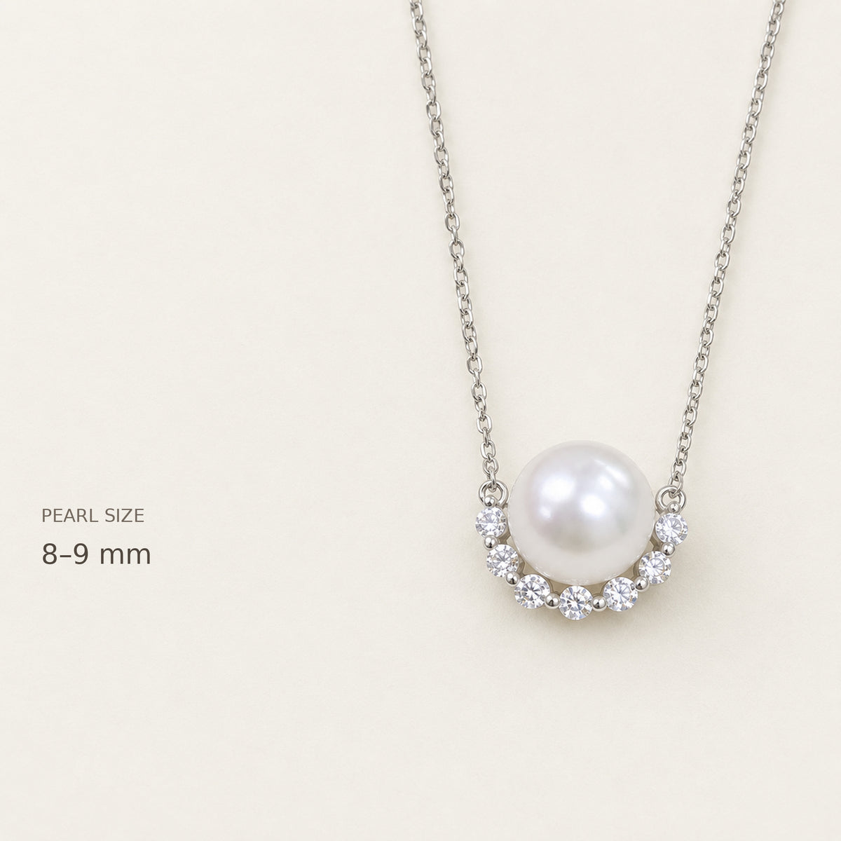 Single Freshwater Pearl Necklace with Curved Accent