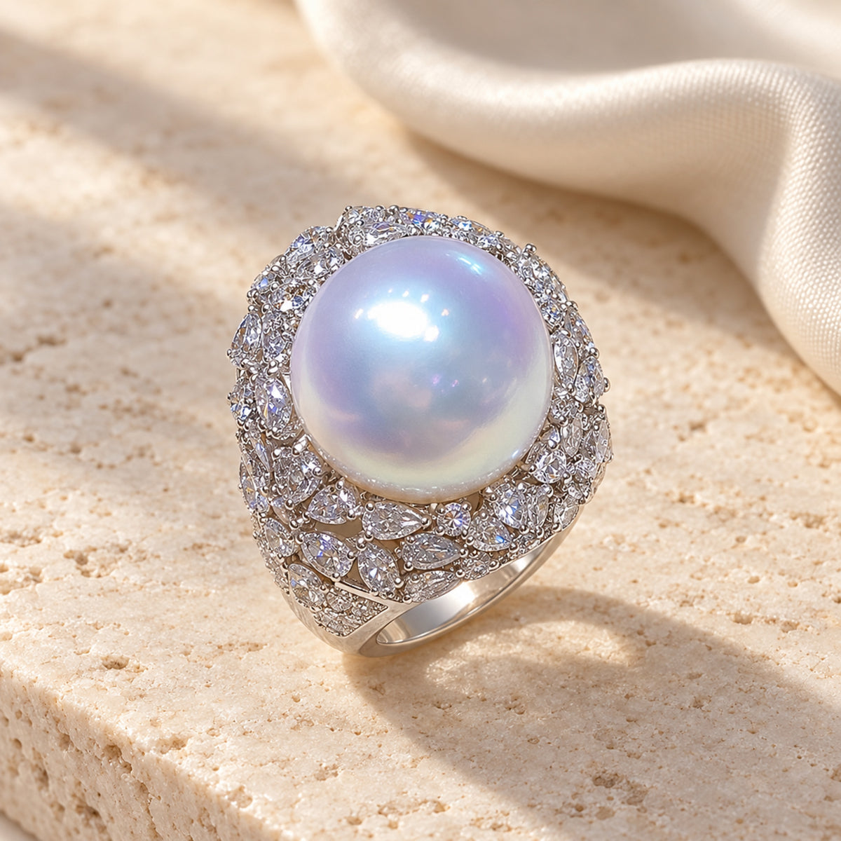 12–13mm Freshwater Pearl Statement Ring in Sterling Silver