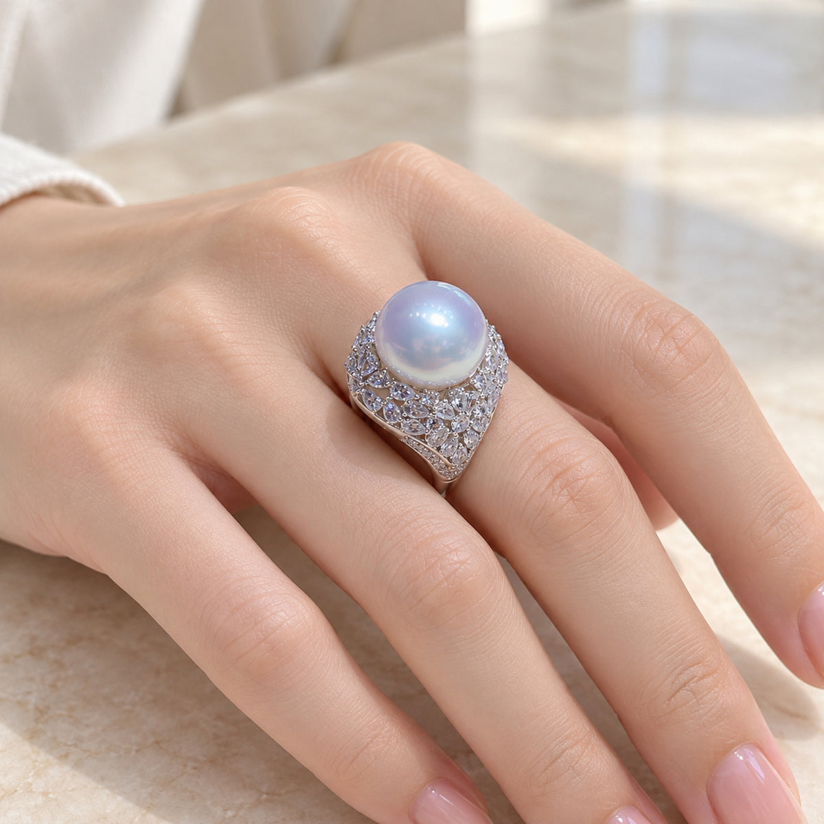 12–13mm Freshwater Pearl Statement Ring in Sterling Silver