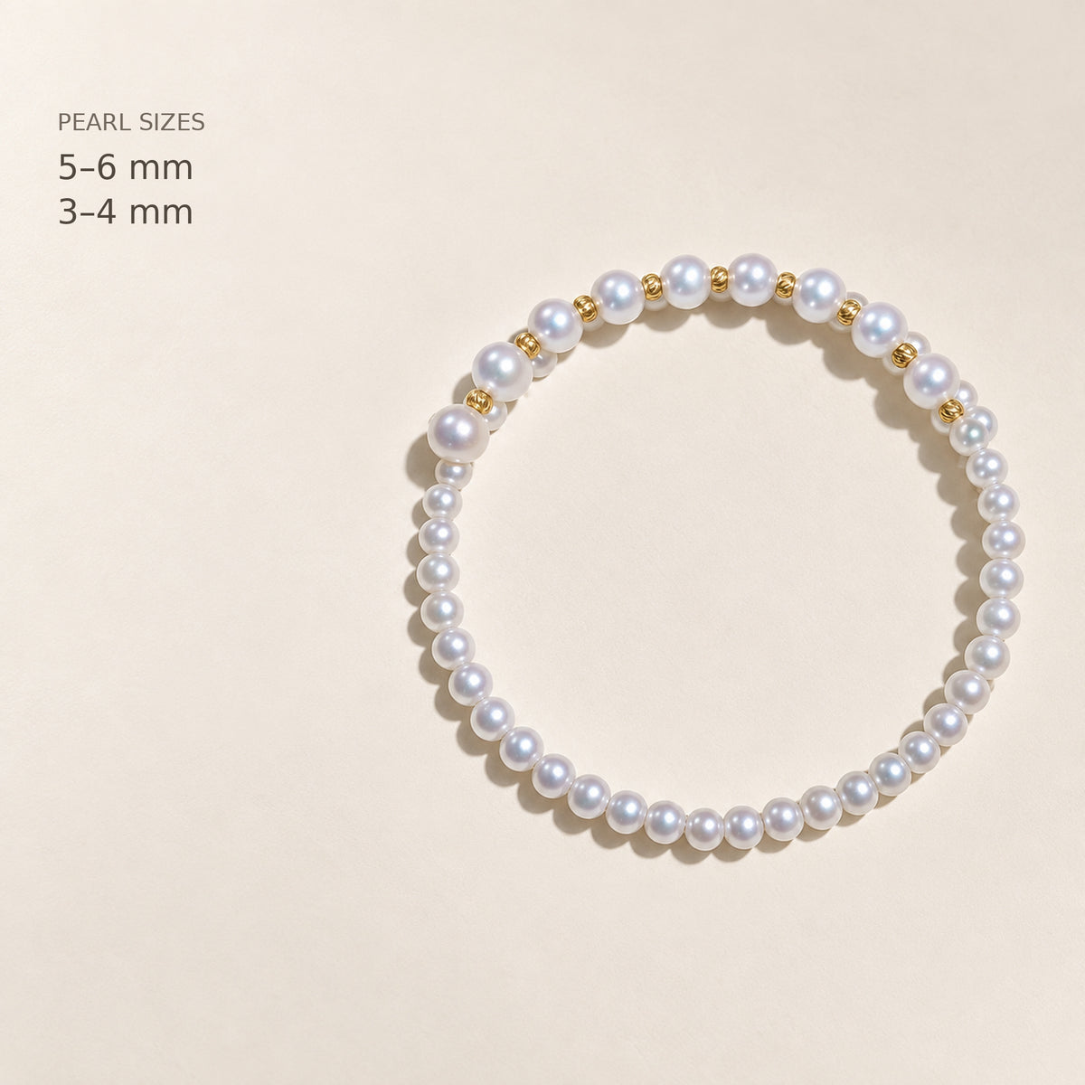 Graduated Freshwater Pearl Bracelet with Gold-Tone Accents